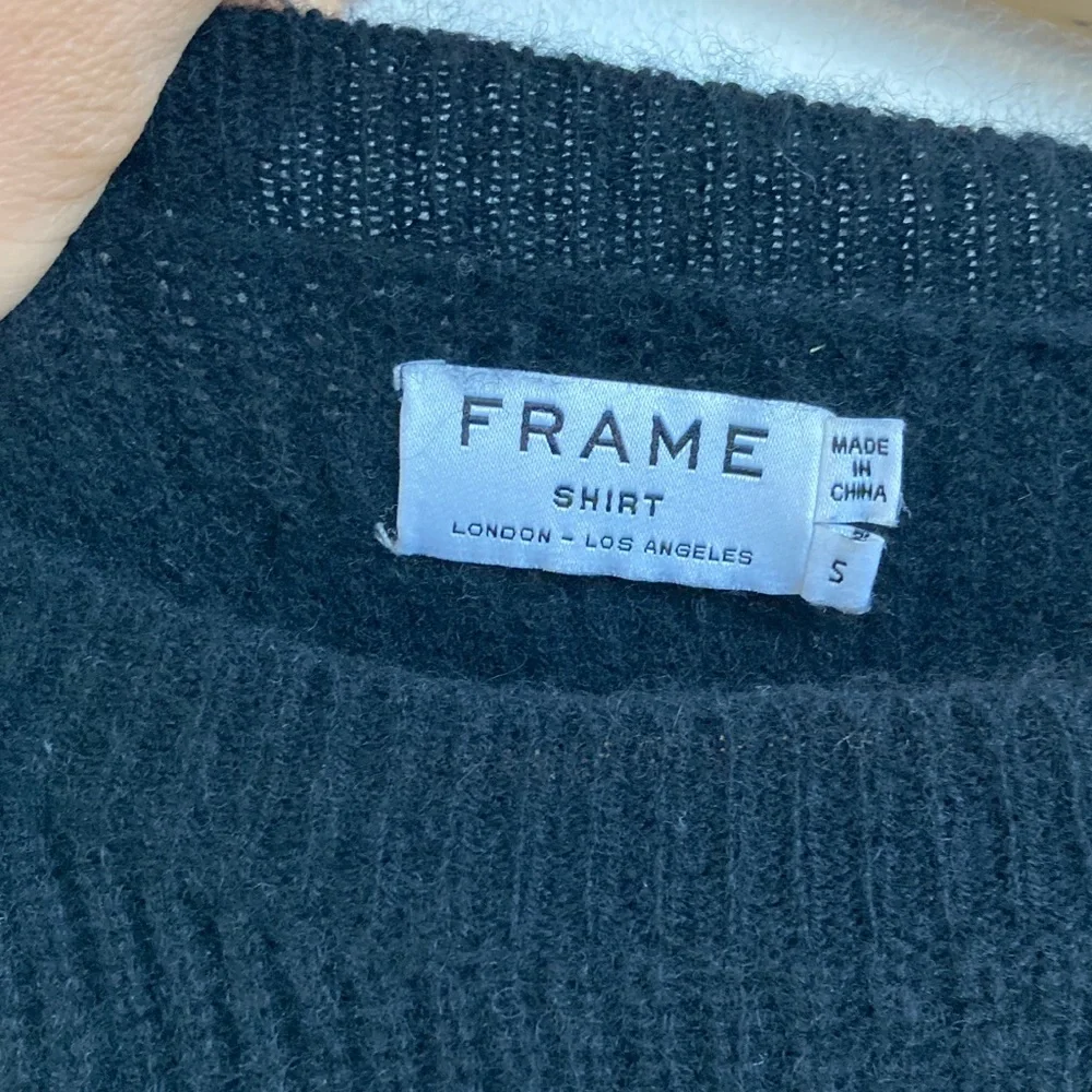 Frame Denim Cashmere Baby Wool Yak Sweater Tee Black Crew Neck Small - Picture 5 of 8